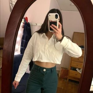 Nasty Gal Waffle Polo Sweat